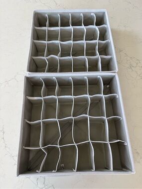 24-Cell Gray Drawer Organizers (Set of 2)